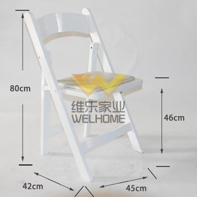 white solid wood folding chair for wedding and event F1009